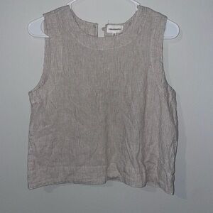 Thread & Supply Linen Blend SZ M Striped Sleeveless Top